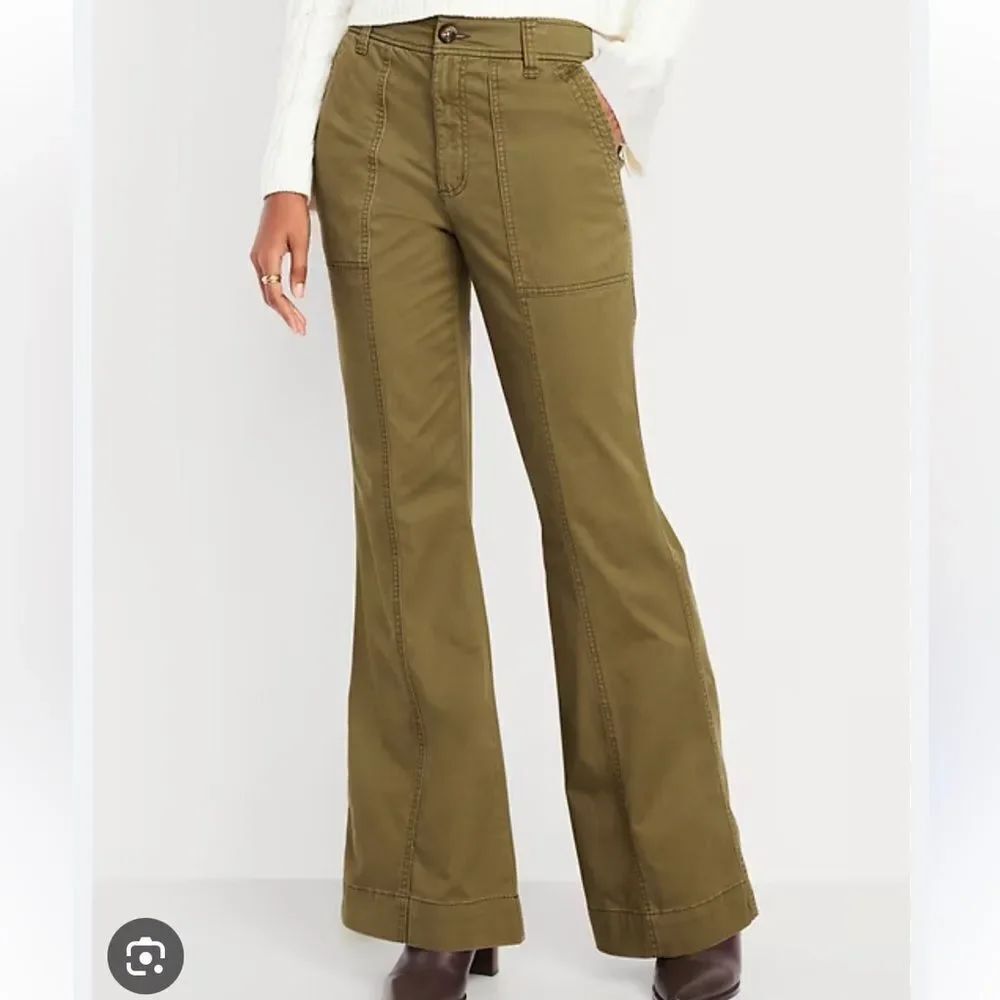 NWT Old Navy High Rise Flare Pants Moss Green 6T Tall